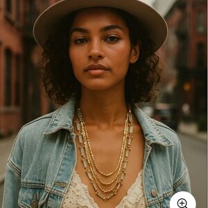 House of Tuhina Mirror Gold Layered Necklace